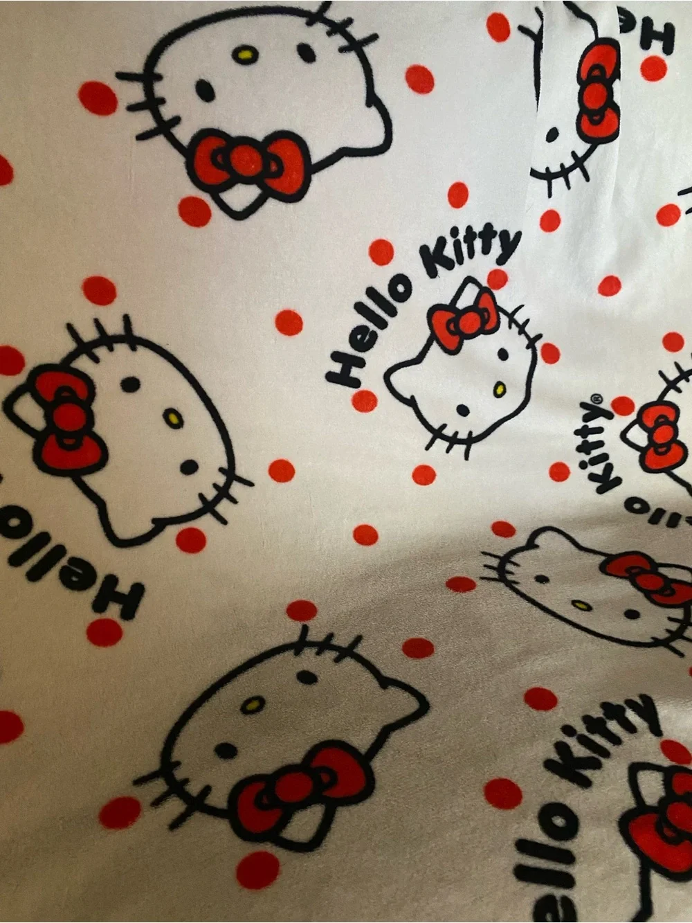 Sanrio Hello Kitty White, Red & Black Plush Throw
